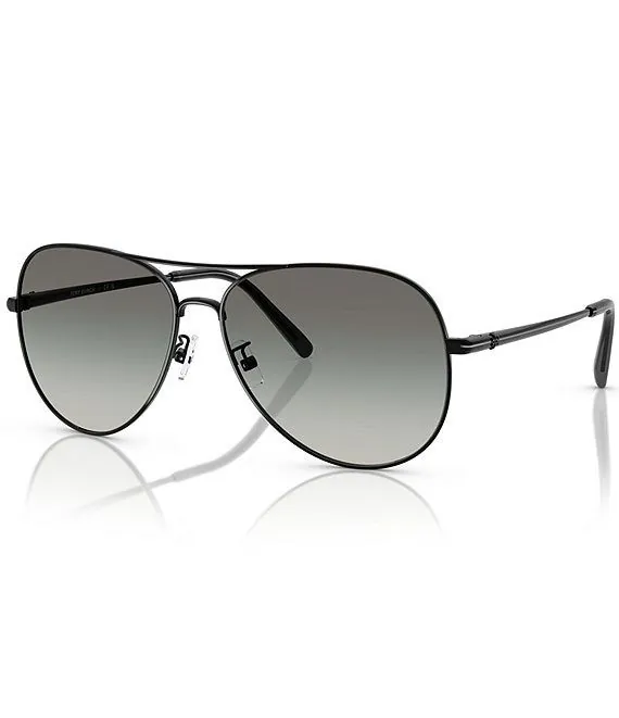 Black aviator sunglasses with gradient lenses for virtual try-on.
