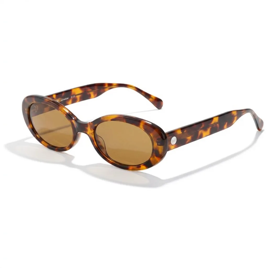 Tortoiseshell cat-eye sunglasses with brown lenses for virtual try-on.
