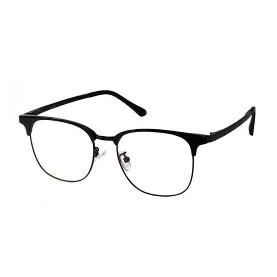 Black semi rim eyeglasses available for virtual try-on.