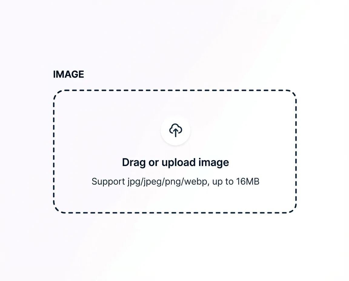 Drag and drop interface to upload photo for virtual glasses try-on.