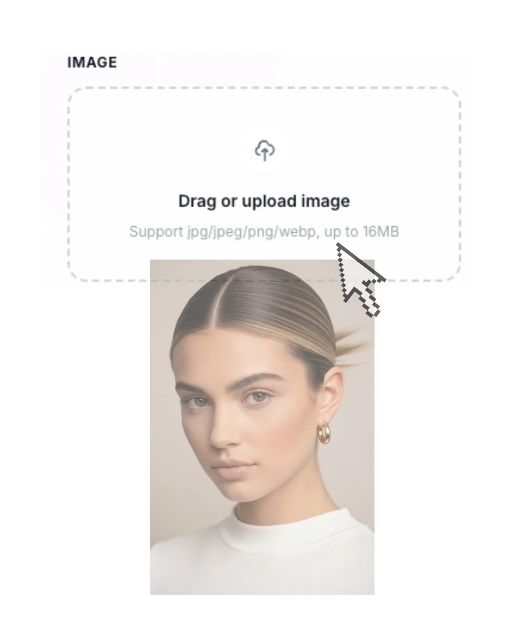 Upload a clear front-facing selfie to begin your AI makeup transformation with our advanced generator.