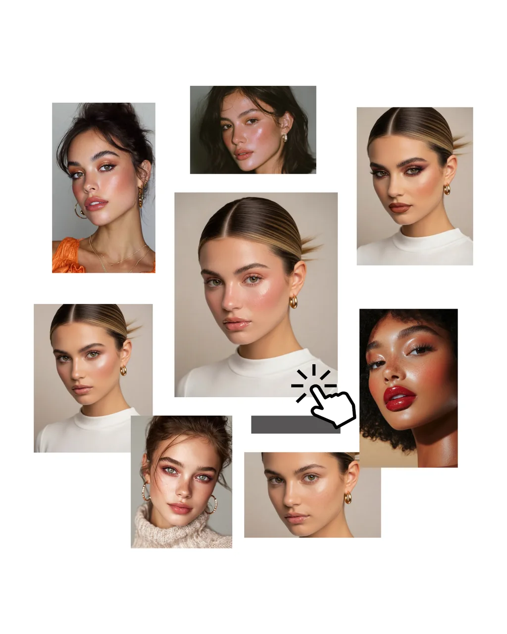 Choose from preset styles or reference images you're interested in for precise AI makeup analysis and facial mapping.