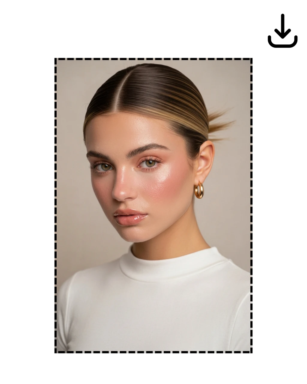 Generate stunning AI makeup looks instantly, download results, and finish the free AI makeup generator experience.